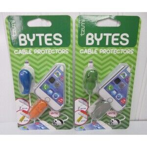 Lot of 2 Tzumi BYTES Cable Protectors 2pk Each Shark Hippo Whale Package Sealed